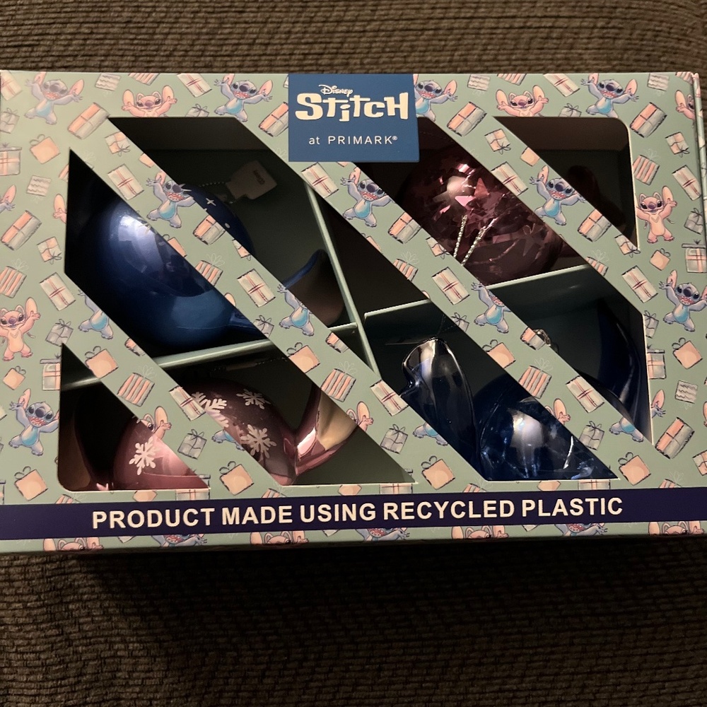 Disney stitch 4 pack ornaments brand new